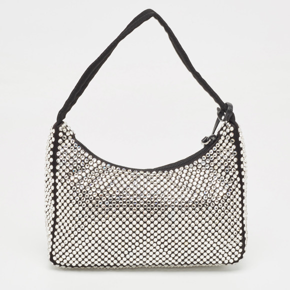 PRADA Black Satin Crystals Re-Edition 2000 Baguette Bag - Picture 4 of 8